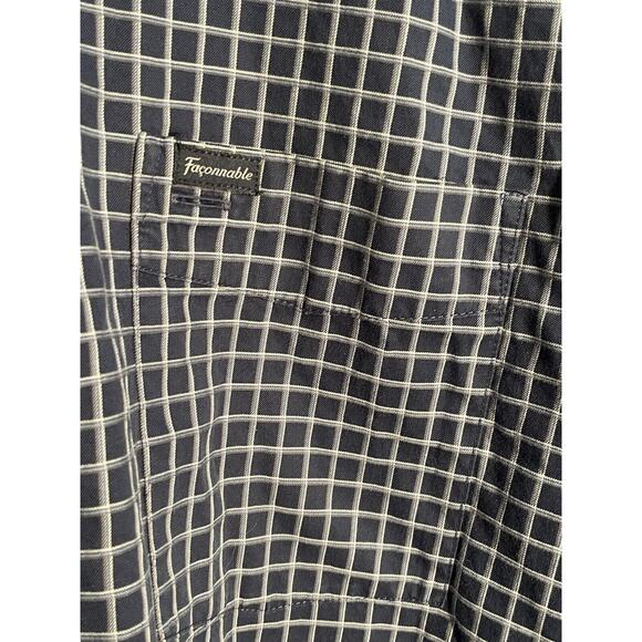 Faconnable Shirt Mens Large Blue Plaid Club Shirt Long Sleeve Button Up - Picture 4 of 9